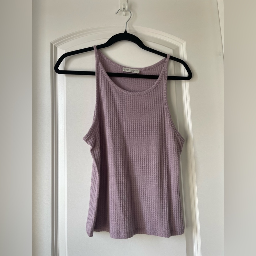 Lavender waffle tank top